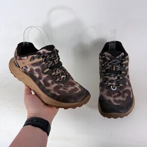 Merrell Antora 3 Running Sneakers Womens 8 Leopard Print Mesh Lace-Up Breathable